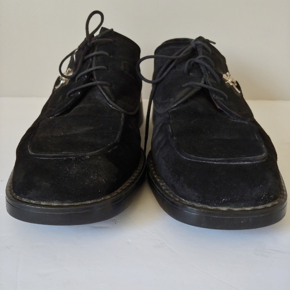 Cesare Paciotti Suede Lace Up Oxfords Loafers Black Size 7 - Picture 8 of 16